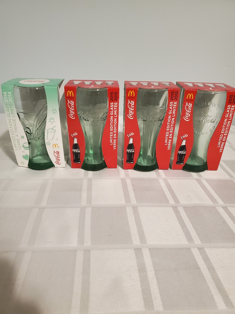 Coca Cola Green Tinted Limited Edition Glasses - Set of 4